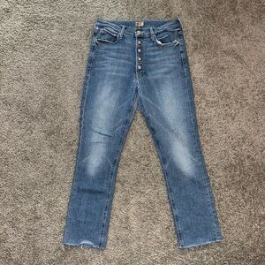 MOTHER Women’s Pixie Dazzler Ankle Fray Denim Jeans